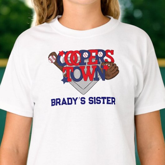 協力して生まれた愛国的野球選手の姉妹シス Tシャツ