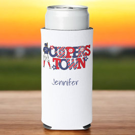 協力する愛国的な手紙の親の青 スリム缶クーラー