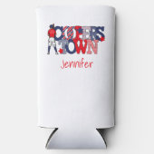 協力する愛国的な手紙の野球のママ スリム缶クーラー (正面)