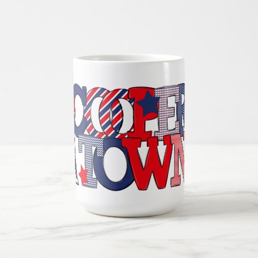 協力する愛国的な手紙の野球年度 コーヒーマグカップ (中央)