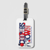 協力する愛国的な手紙の野球選手の名前 ラゲッジタグ (正面縦)