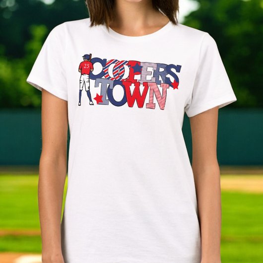 協力する愛国的野球選手の年名 Tシャツ