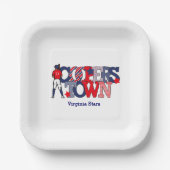 協力する愛国野球選手カスタムチーム ペーパープレート (正面)