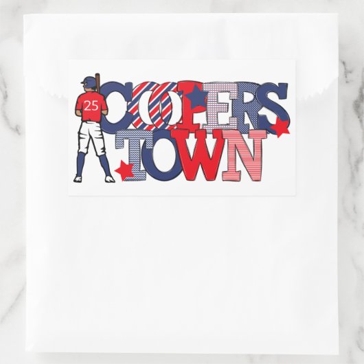 協力する野球選手の年間の愛国心 長方形シール (バッグ)