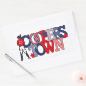 協力する野球選手の年間の愛国心 長方形シール (封筒)