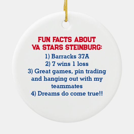 協力チームのフォトウィーク最高ののおもしろい事実 セラミックオーナメント (裏面)