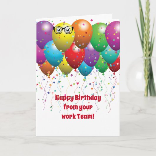 協力者からのハッピーバースデーの気球 カード (正面)