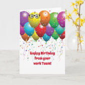 協力者からのハッピーバースデーの気球 カード (黄色い花)