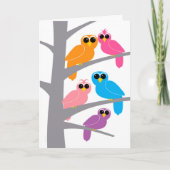 協力者のための私達のフクロウからのハッピーバースデー カード (正面)