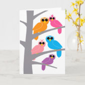 協力者のための私達のフクロウからのハッピーバースデー カード (黄色い花)