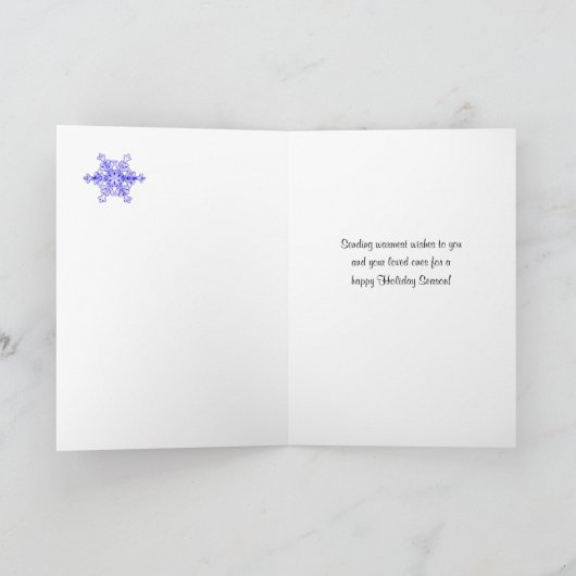 協力者の木の雪片の雪のための幸せな休日 シーズンカード (内部)