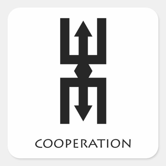 協力(Nteasee)Adinkraシンボルステッカー スクエアシール (正面)
