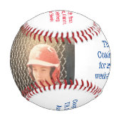 協力NYコーチのギフトフォトチームの名簿 野球ボール (正面)