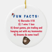 協力NY野球おもしろいファクトサンタハットカスタム セラミックオーナメント (裏面)