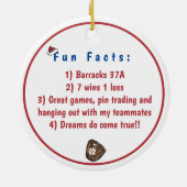 協力NY野球カスタムおもしろいファクトSanta Hat セラミックオーナメント (裏面)