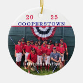 協力NY野球チームが写真の贈り物をコーチ セラミックオーナメント (正面)