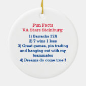 協力NY野球チームの写真のストライプの事実 セラミックオーナメント (裏面)