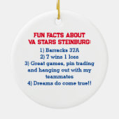 協力NY野球チーム写真チーム名ファクト セラミックオーナメント (裏面)