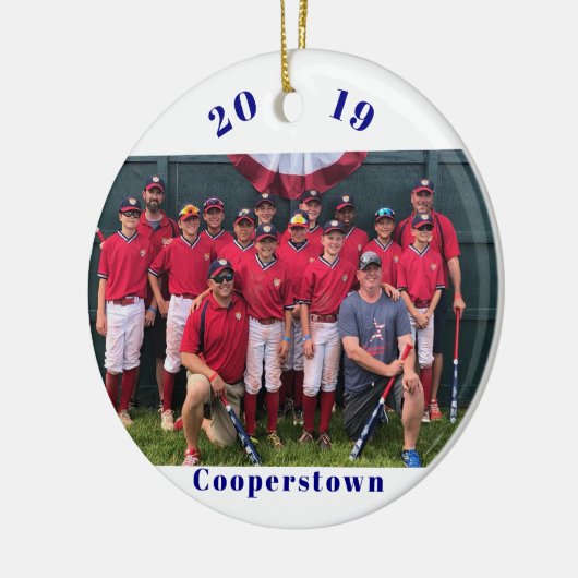 協力NY野球フォトチームの記憶の事実 セラミックオーナメント (左)