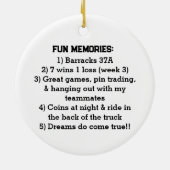 協力NY野球選手の写真おもしろい思い出 セラミックオーナメント (裏面)