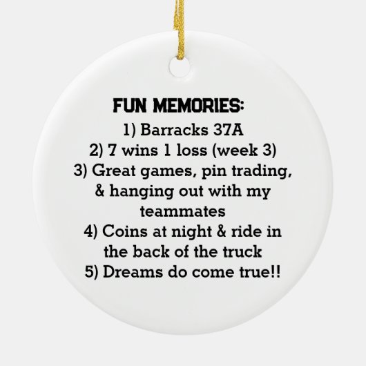 協力NY野球選手の写真おもしろい思い出 セラミックオーナメント (裏面)