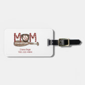 協調型NY野球ママかわいいこうもりスポーツママ ラゲッジタグ (正面横)