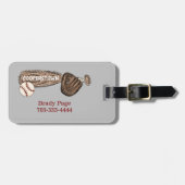 協調型NY野球選手スポーツこうもりバッグ ラゲッジタグ (正面横)