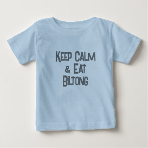 南おもしろいアフリカKeepCalm & 食べBiltong ベビーTシャツ