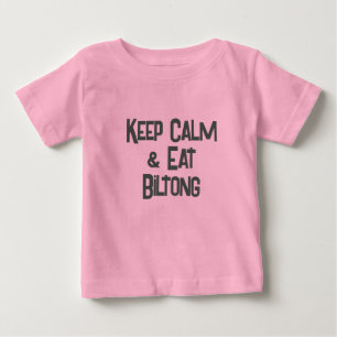 南おもしろいアフリカKeepCalm & Biltong食べ Toddler ベビーTシャツ