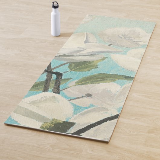 南からの白い花 ヨガマット (インサイチュ)