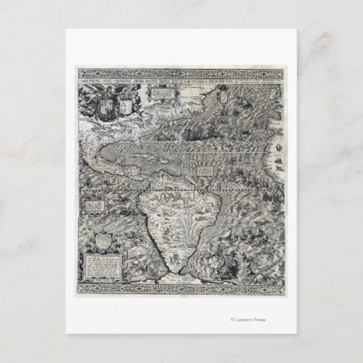 南と北アメリカの一部 – パノラマ ポストカード (正面)