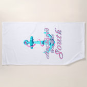 南に錨を下ろ航海のす ビーチタオル (正面)