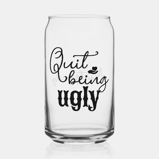 南のことわざやめが醜い黒い台本 ガラス缶 (正面)