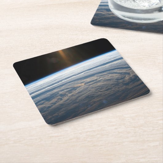 南のインディアン海の曇り。 スクエアペーパーコースター (アングル)