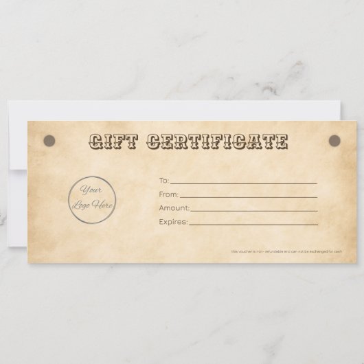 南のロゴのギフト証明書を持つ西ブラウン (裏面)