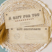 南のロゴのギフト証明書を持つ西ブラウン