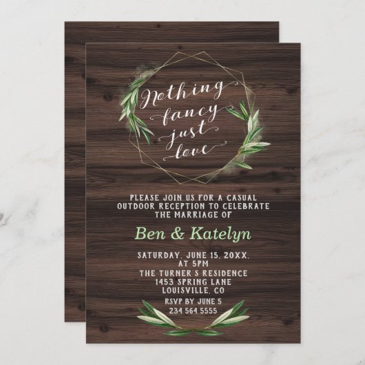 南の何もファンシー単なる愛の駆け落ち 招待状 (正面/裏面)