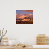 南の山脈の上の日の出 ポスター (キッチン)