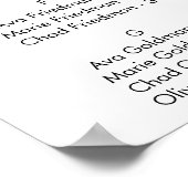 南の書道のアルファベットの座席表 ポスター (角)