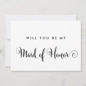 南の書道は私のメイド・オブ・オーナー(花嫁付き添い人) 招待状 (正面)