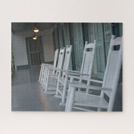 南の白いロッキングチェア ジグソーパズル (横)