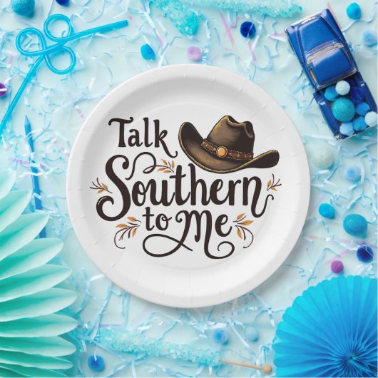 南を私にカウボーイおもしろいハットウェスタン語る ペーパープレート (パーティー)