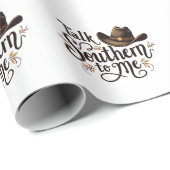 南を私にカウボーイおもしろいハットウェスタン語る ラッピングペーパー (ロールコーナー)