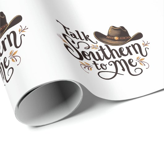 南を私にカウボーイおもしろいハットウェスタン語る ラッピングペーパー (ロールコーナー)