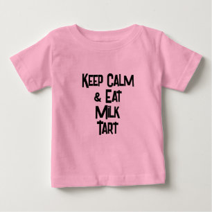 南アおもしろいフリカKeepCalm & 食べMilk Tart ベビーTシャツ
