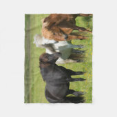 南アイスランド牧場の馬 フリースブランケット (正面)