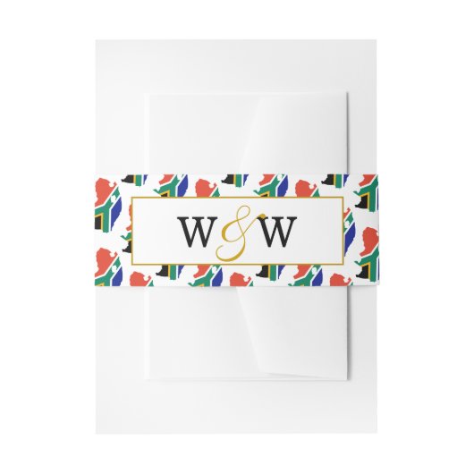 南アエレガントフモノグラム結婚お祝い 招待状ベリーバンド (正面例)