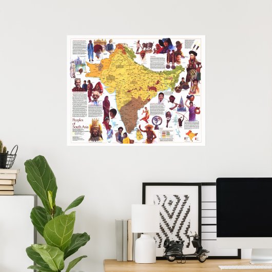 「南アジア：1984年の人と文化の地図… ポスター (ホームオフィス)
