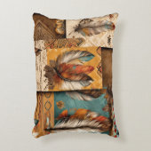 南アステカ西部部族の羽毛 アクセントクッション (正面(垂直))