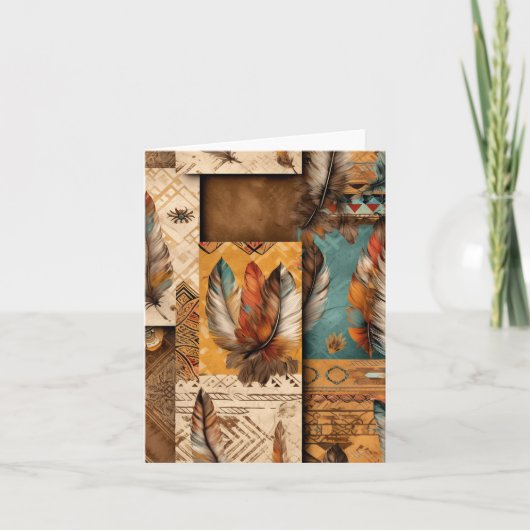 南アステカ西部部族の羽毛 カード (正面)